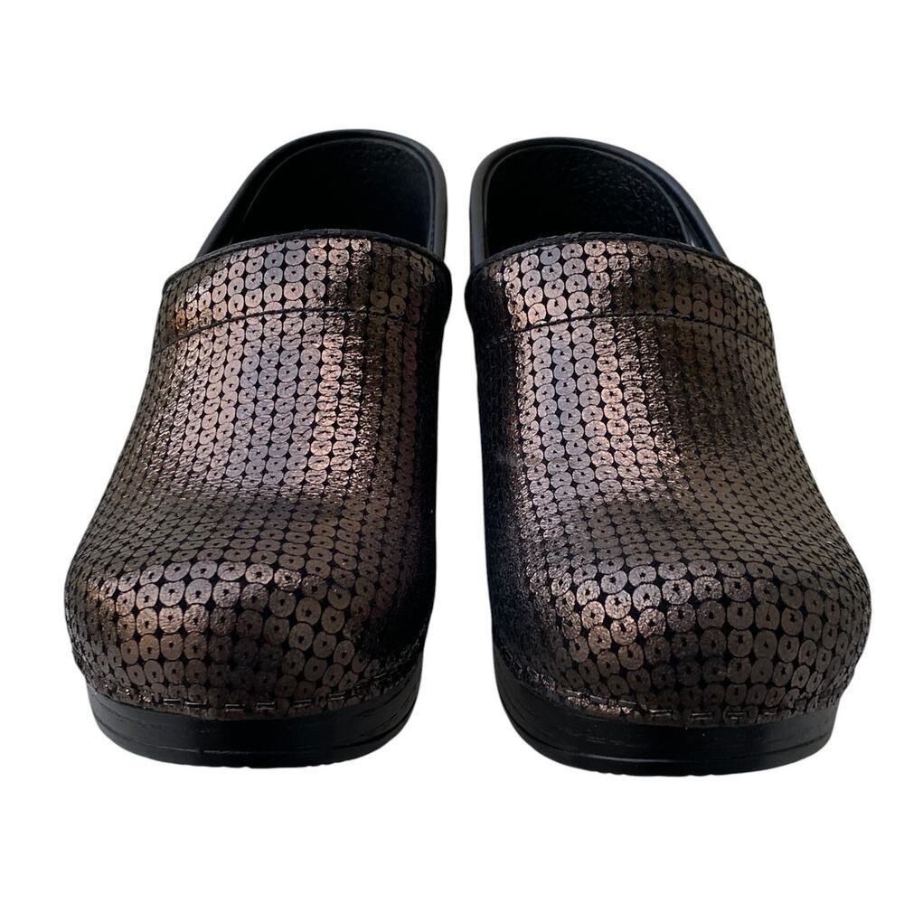 Dansko Professional Clogs EU 35 US 5 Metallic Bronze Sequined Nurse Comfort Shoe - Picture 6 of 15